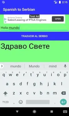 Spanish to Serbian Translator android App screenshot 2